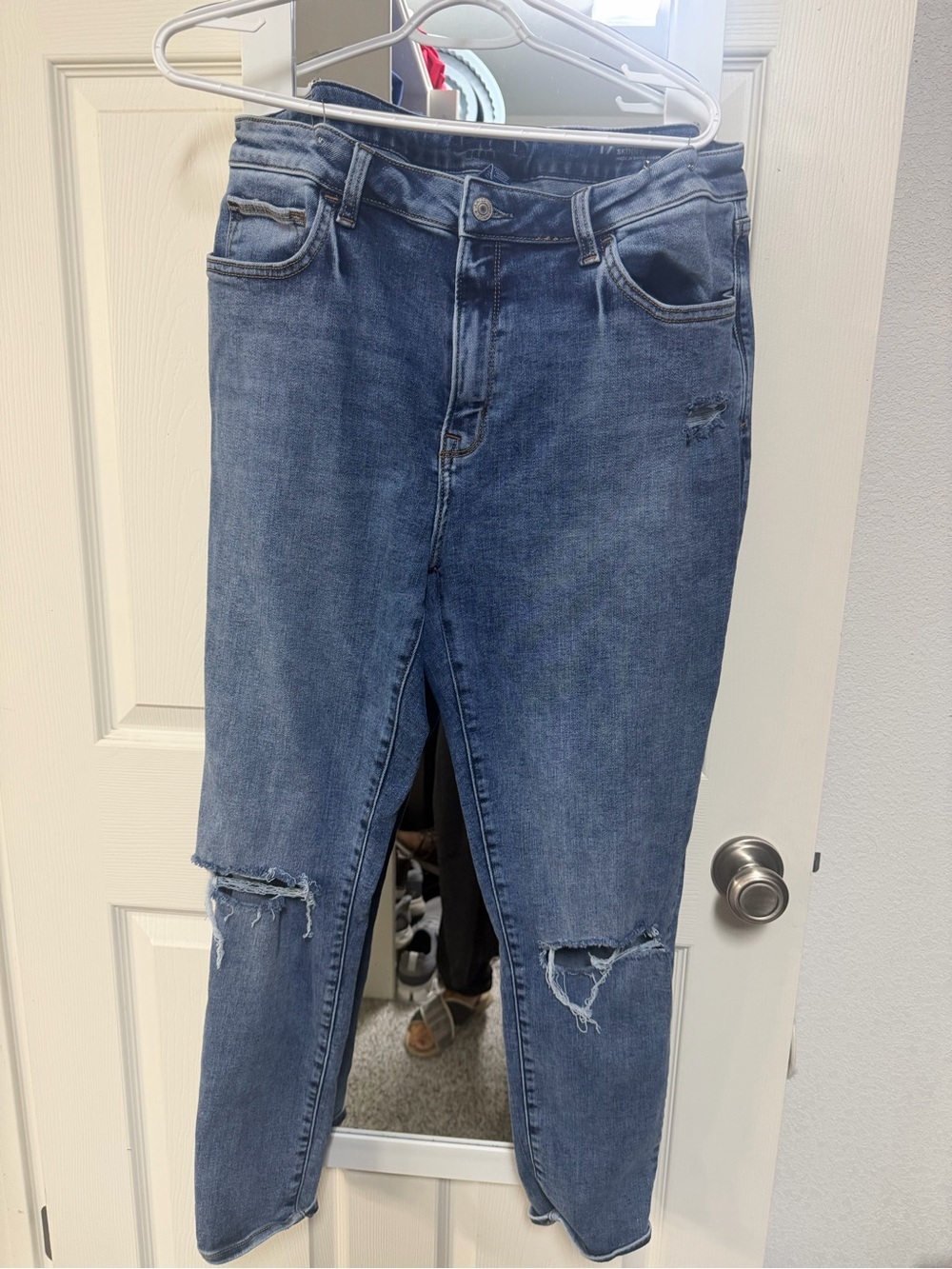 Women's Distressed Blue Denim Jeans